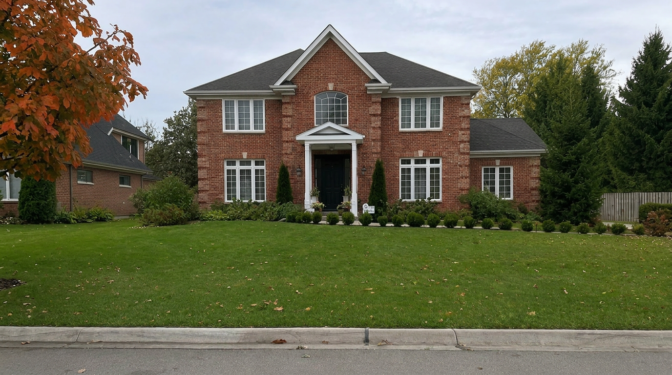 Home during the day showing the low-profile permanent lighting track along the roofline